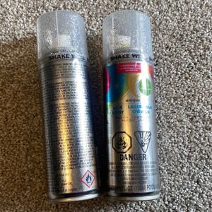 Lot of 2 Unique Silver Glitter Hair Spray 4.5 oz Temporary Washable Shimmer
